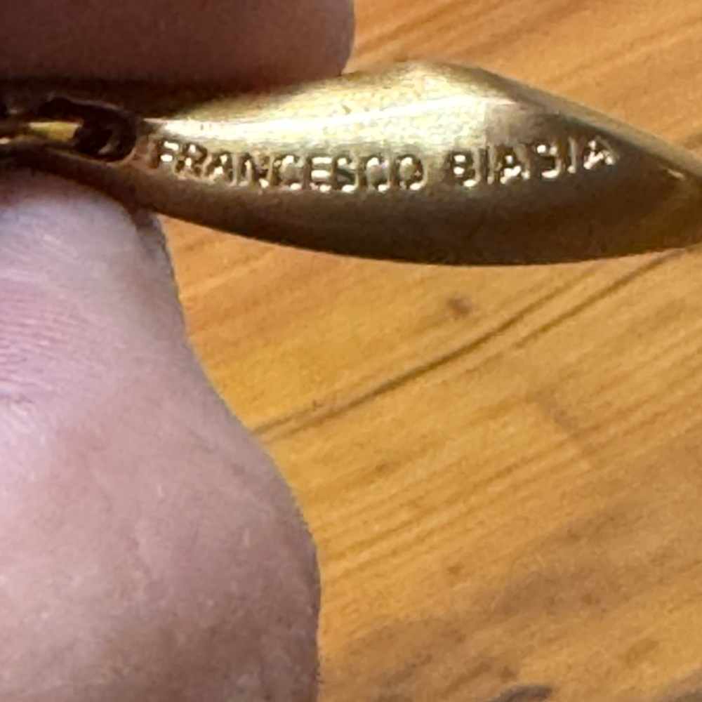 Vintage Francesco biasa Brown and gold Croc-Embossed Leather - Picture 3 of 15
